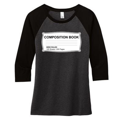 Composition Notebook Halloween Costume Couples Fancy Dress Women's Tri-Blend 3/4-Sleeve Raglan Shirt