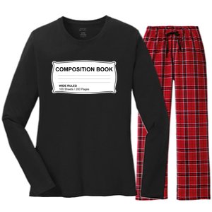 Composition Notebook Halloween Costume Couples Fancy Dress Women's Long Sleeve Flannel Pajama Set 