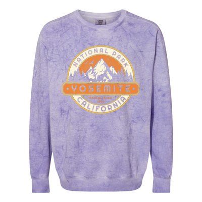 California Nature Hiking Outdoors Gift Yosemite National Park Colorblast Crewneck Sweatshirt