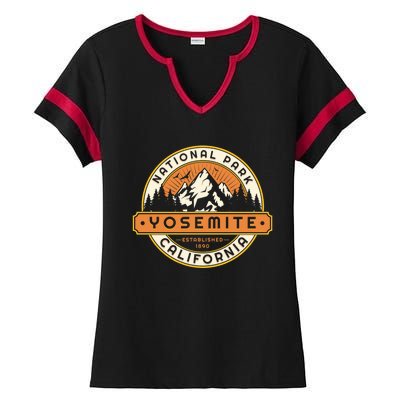 California Nature Hiking Outdoors Gift Yosemite National Park Ladies Halftime Notch Neck Tee