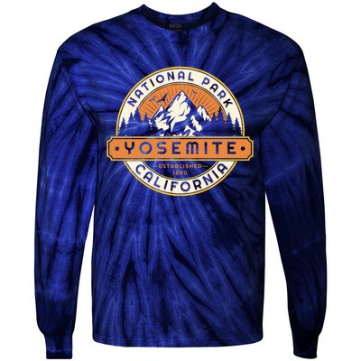 California Nature Hiking Outdoors Gift Yosemite National Park Tie-Dye Long Sleeve Shirt