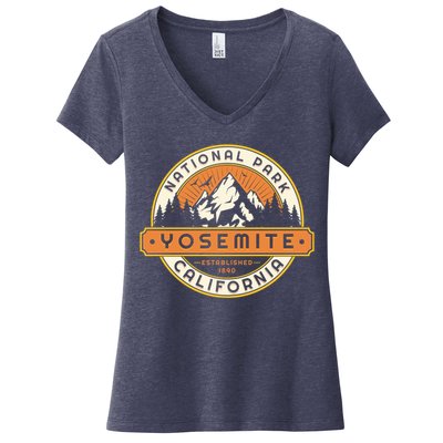 California Nature Hiking Outdoors Gift Yosemite National Park Women's V-Neck T-Shirt