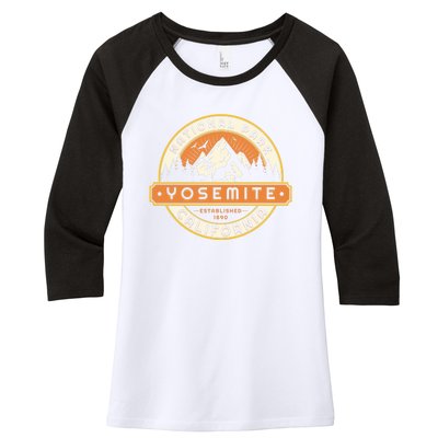 California Nature Hiking Outdoors Gift Yosemite National Park Women's Tri-Blend 3/4-Sleeve Raglan Shirt