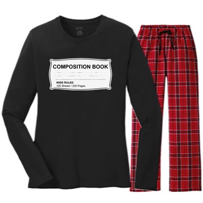 Composition Notebook Halloween Costume Couples Fancy Dress Gift Women's Long Sleeve Flannel Pajama Set 