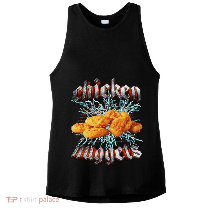 Chicken Nuggets Heavy Metal Ladies PosiCharge Tri-Blend Wicking Tank