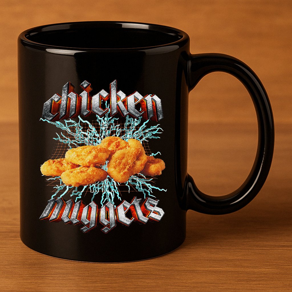 Chicken Nuggets Heavy Metal 11oz C Handle Ceramic Mug