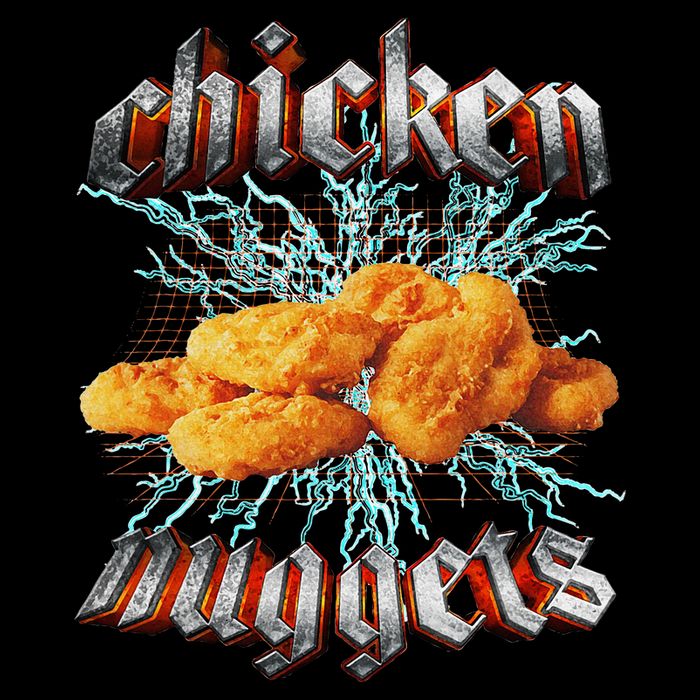 Chicken Nuggets Heavy Metal Drawstring Bag