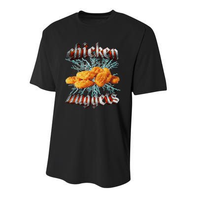 Chicken Nuggets Heavy Metal Youth Performance Sprint T-Shirt