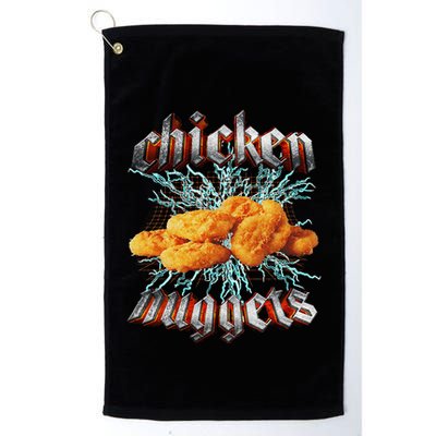 Chicken Nuggets Heavy Metal Golf Towel