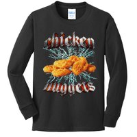 Chicken Nuggets Heavy Metal Kids Long Sleeve Shirt