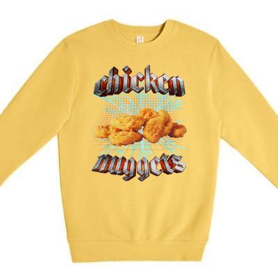 Chicken Nuggets Heavy Metal Funny Premium Crewneck Sweatshirt