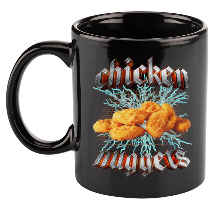 Chicken Nuggets Heavy Metal Funny 11oz C Handle Ceramic Mug