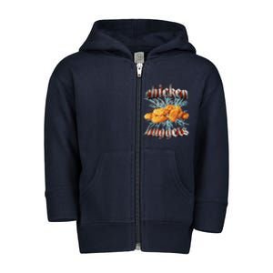 Chicken Nuggets Heavy Metal Funny Toddler Zip Fleece Hoodie