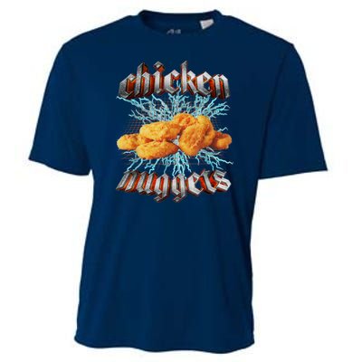 Chicken Nuggets Heavy Metal Funny Cooling Performance Crew T-Shirt