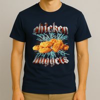 Chicken Nuggets Heavy Metal Funny T-Shirt