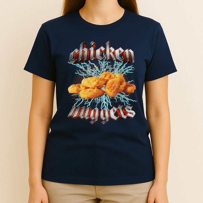 Chicken Nuggets Heavy Metal Funny T-Shirt