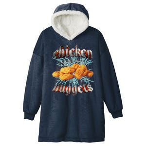 Chicken Nuggets Heavy Metal Funny Hooded Wearable Blanket