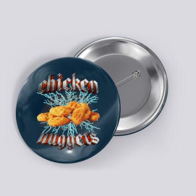 Chicken Nuggets Heavy Metal Funny Button