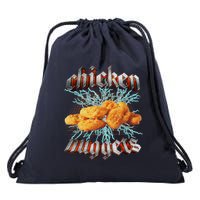 Chicken Nuggets Heavy Metal Funny Drawstring Bag
