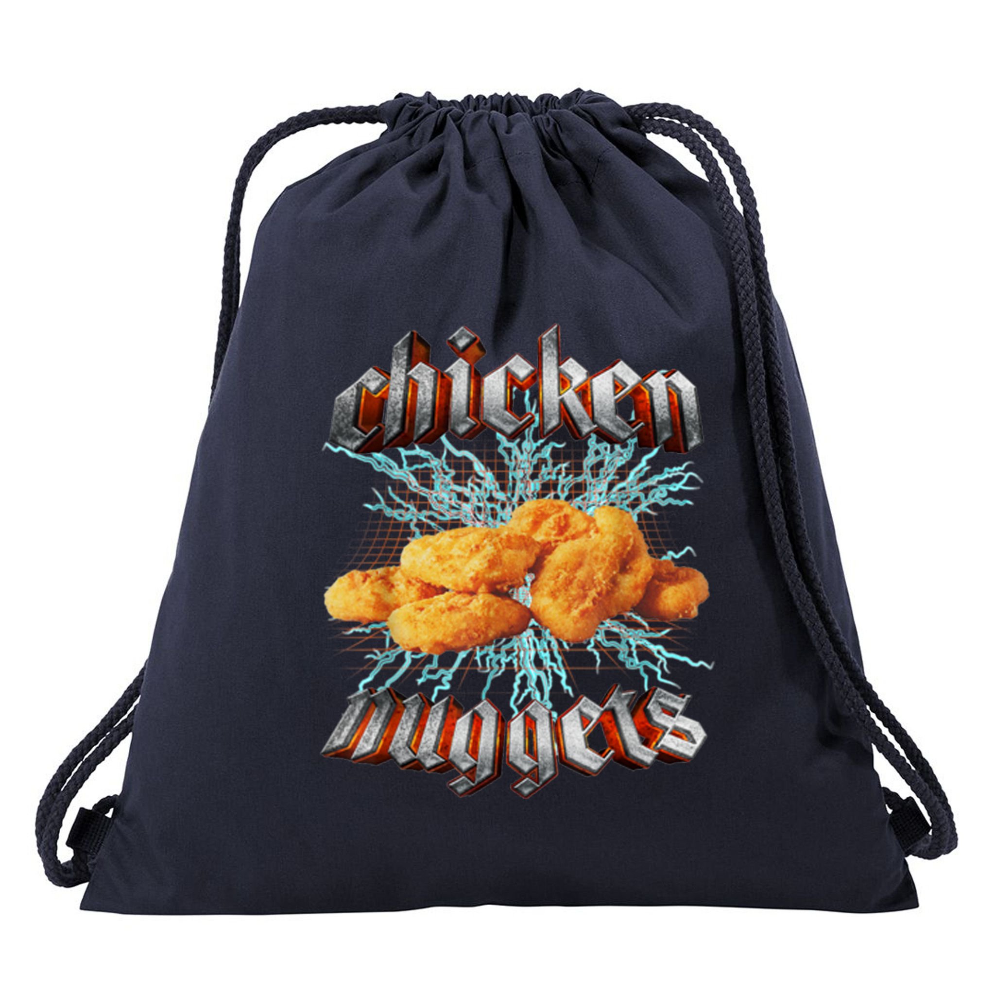 Chicken Nuggets Heavy Metal Funny Drawstring Bag