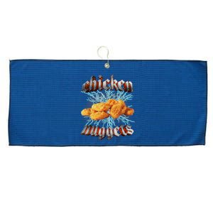 Chicken Nuggets Heavy Metal Funny Large Microfiber Waffle Golf Towel