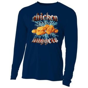 Chicken Nuggets Heavy Metal Funny Cooling Performance Long Sleeve Crew