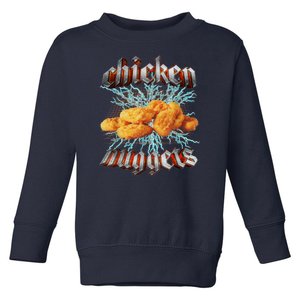 Chicken Nuggets Heavy Metal Funny Toddler Sweatshirt