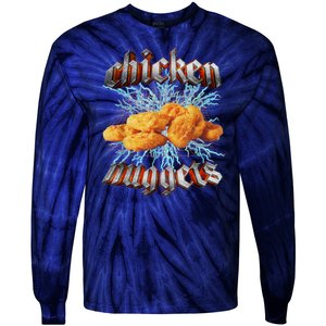 Chicken Nuggets Heavy Metal Funny Tie-Dye Long Sleeve Shirt