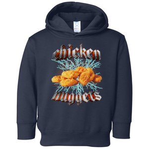 Chicken Nuggets Heavy Metal Funny Toddler Hoodie