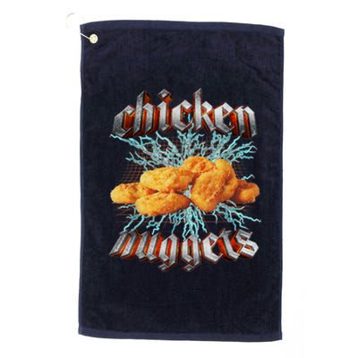 Chicken Nuggets Heavy Metal Funny Platinum Collection Golf Towel