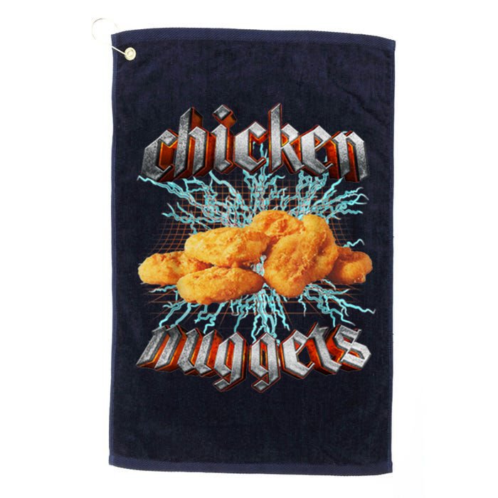 Chicken Nuggets Heavy Metal Funny Platinum Collection Golf Towel