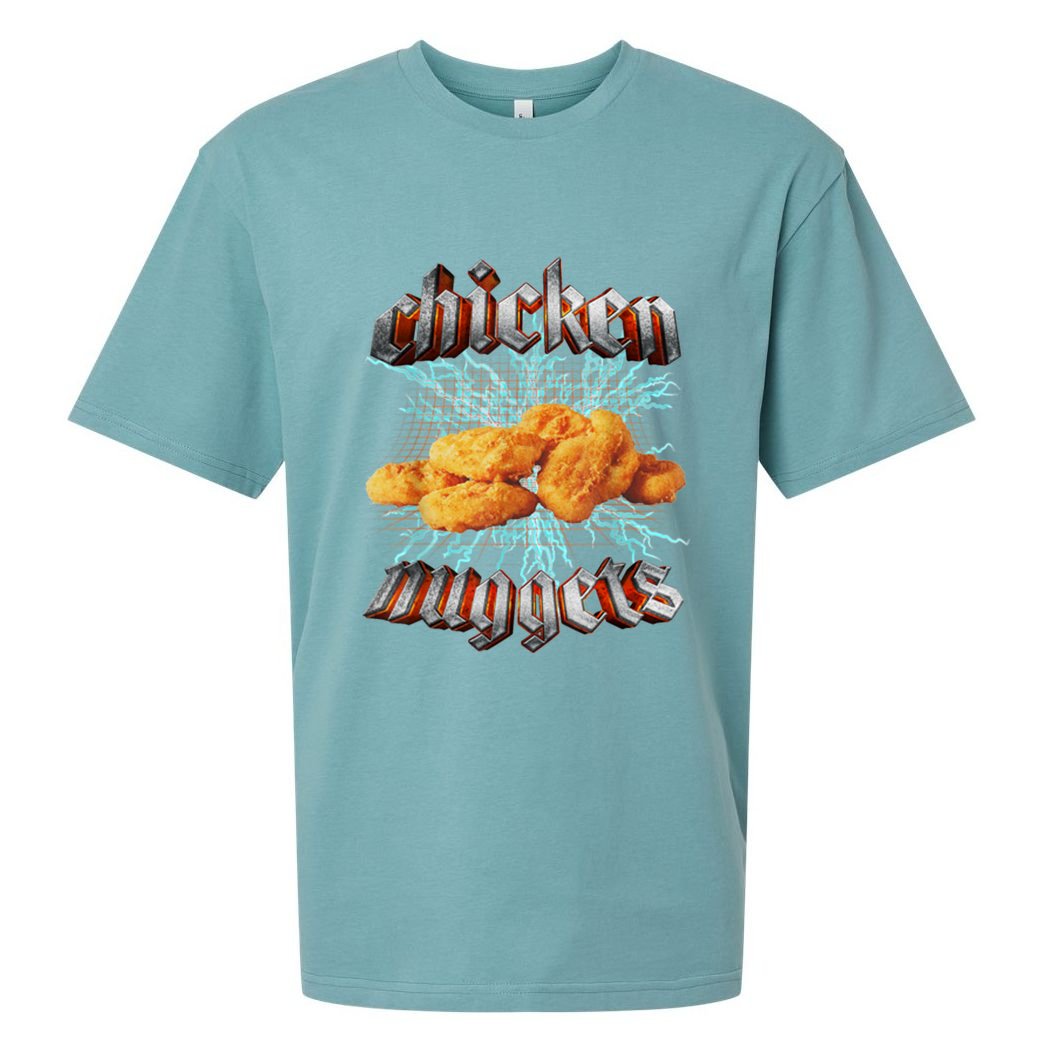Chicken Nuggets Heavy Metal Funny Sueded Cloud Jersey T-Shirt