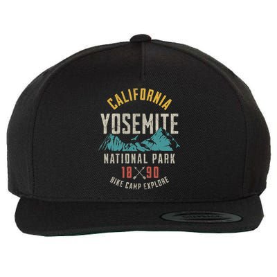 California Nature Hiking Outdoors Yosemite National Park Wool Snapback Cap