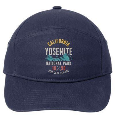 California Nature Hiking Outdoors Yosemite National Park 7-Panel Snapback Hat