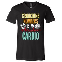 Crunching Numbers Is My Cardio Accountant Auditor Auditing V-Neck T-Shirt