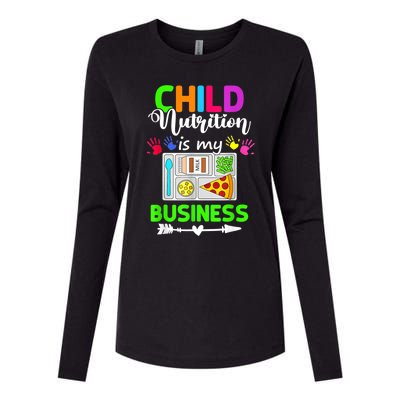 Child Nutrition Is My Business Cafeteria Worker Lunch Lady Womens Cotton Relaxed Long Sleeve T-Shirt