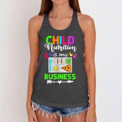 Child Nutrition Is My Business Cafeteria Worker Lunch Lady Women's Knotted Racerback Tank