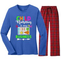 Child Nutrition Is My Business Cafeteria Worker Lunch Lady Women's Long Sleeve Flannel Pajama Set 