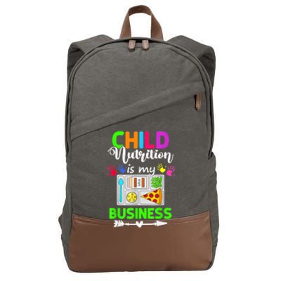 Child Nutrition Is My Business Cafeteria Worker Lunch Lady Cotton Canvas Backpack