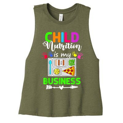 Child Nutrition Is My Business Cafeteria Worker Lunch Lady Women's Racerback Cropped Tank