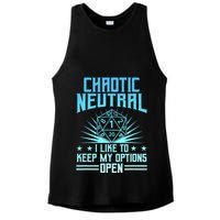 Chaotic Neutral I Like To Keep My Options Open D20 Tabletop Ladies PosiCharge Tri-Blend Wicking Tank