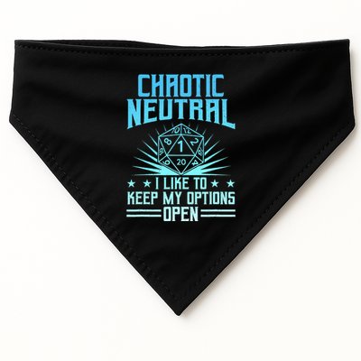 Chaotic Neutral I Like To Keep My Options Open D20 Tabletop USA-Made Doggie Bandana