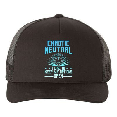 Chaotic Neutral I Like To Keep My Options Open D20 Tabletop Yupoong Adult 5-Panel Trucker Hat