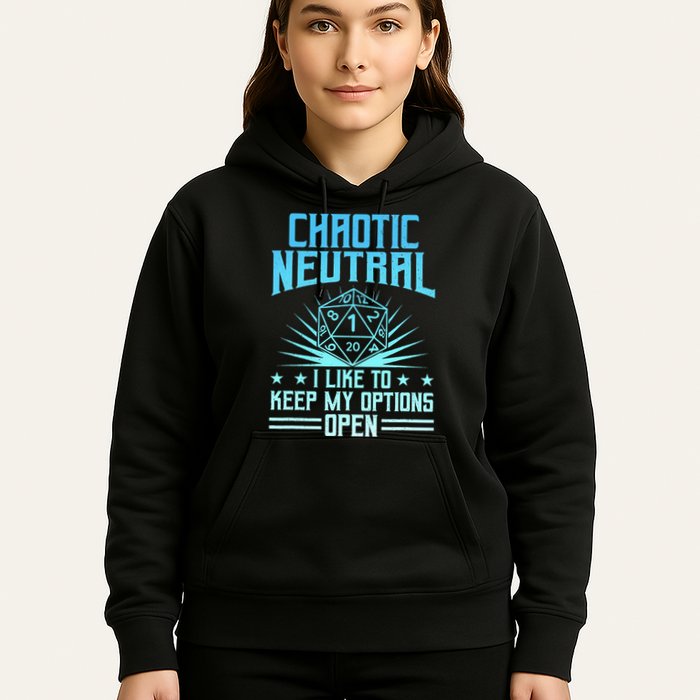 Chaotic Neutral I Like To Keep My Options Open D20 Tabletop Hoodie