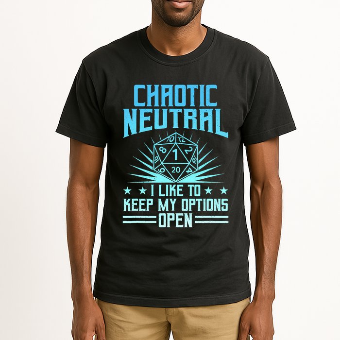 Chaotic Neutral I Like To Keep My Options Open D20 Tabletop Tall T-Shirt