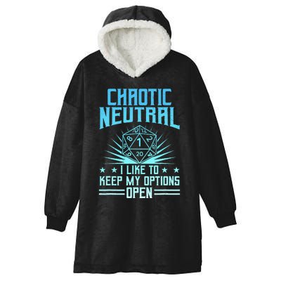 Chaotic Neutral I Like To Keep My Options Open D20 Tabletop Hooded Wearable Blanket