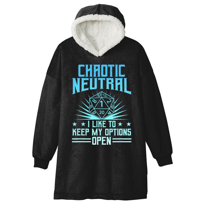 Chaotic Neutral I Like To Keep My Options Open D20 Tabletop Hooded Wearable Blanket