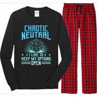 Chaotic Neutral I Like To Keep My Options Open D20 Tabletop Long Sleeve Pajama Set