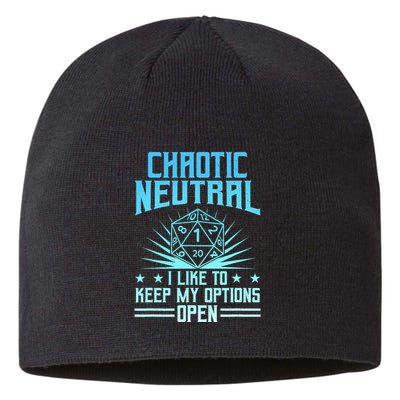 Chaotic Neutral I Like To Keep My Options Open D20 Tabletop Sustainable Beanie