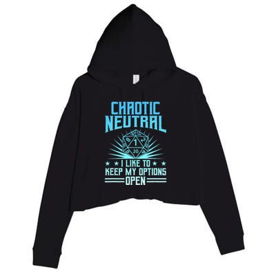 Chaotic Neutral I Like To Keep My Options Open D20 Tabletop Crop Fleece Hoodie